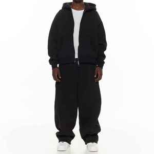 Ensemble de survêtement vintage pour homme, 2 pièces, avec sweat à capuche zippé à double fermeture éclair et pantalon de survêtement - Product Image 5