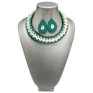 CRYSTAL CRAFT Hot Selling African Vintage Boho Embroidered Charm Necklace Glass Beads Link Chain Women's Wedding Christian - Product Image 4