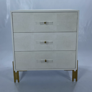 Faux Shagreen Modern Foldable <b>Extendable</b> Convertible Nightstands Cabinet Storage 3 Drawers Bedroom Furniture Living Room <b>Dining</b> - Product Image 3