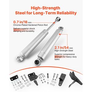 Kit Stabilizzatore Doppio dello Sterzo per Camion, per Dodge Ram 2500/3500 4WD 2003-2012, Sospensione da 2 Pollici - Product Image 4