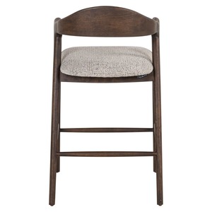 Chaise de bar moderne en bois massif avec accoudoirs fixes, siège en tissu résistant à l'eau, design mi-siècle, mobilier de bar pour la maison - Product Image 4