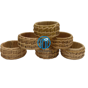 Anneau de serviette en rotin fait main, accessoire de table décoratif pour salle à manger, porte-serviettes en rotin naturel pour la décoration de la maison - Product Image 1