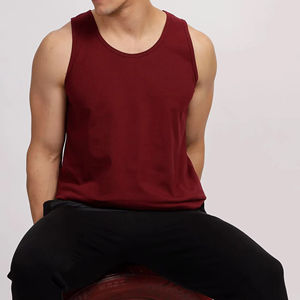 Camiseta sin Mangas para Hombre, Hecha a Medida, Ajuste Cómodo, Servicio OEM, Transpirable, 100% Algodón Tejido, Colores Sólidos, Precio al por Mayor - Product Image 5