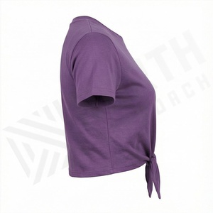 เสื้อยืดครอปผู้หญิงสีสันสดใสสไตล์ฮิปฮอป ผ้าฝ้ายย้อมสีแบบไทได ทรงพอดีตัว แฟชั่นลำลองสำหรับฤดูร้อน - Product Image 3