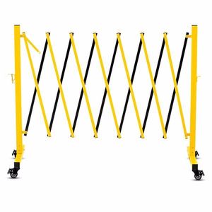 Barriera Stradale Espandibile in Metallo da 3,35 m con Ruote Retrattili e Sicurezza per Esterni - Product Image 1