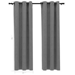 2 rideaux occultants gris en velours 37"x95" avec anneaux, cantonnières élégantes pour la décoration intérieure - Product Image 6