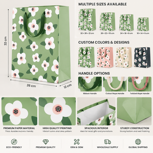 Custom Floral <b>Paper</b> <b>Gift</b> <b>Bag</b> With Handle Luxury Shopping <b>Bag</b> Eco Friendly Packaging <b>Bag</b> For Retail Boutique <b>Gift</b> Wrapping - Product Image 3