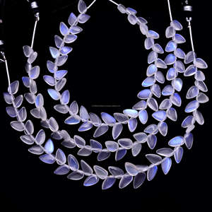 Perles en forme de poire fantaisie lisses en pierre de lune tanzanienne naturelle de haute qualité brin de pierres précieuses de 6 pouces utilisé dans la fabrication de bracelets de bijoux - Product Image 2