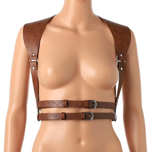 Best Seller New Arrival High Quality Faux Leather Body <b>Harness</b> Belt Adjustable Waist Cinch Strap Durable Strong Buckles Gothic - Product Image 1