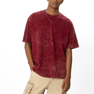 Camiseta de hombre con logo personalizado, corte casual y regular, lavado ácido, transpirable, de secado rápido, estampada, 100% algodón. - Product Image 1
