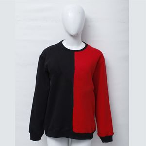Sweat-shirt colorblock blanc et rouge personnalisé, col rond tendance, tissu en coton de haute qualité, marque de vêtements OEM, vente en gros - Product Image 1