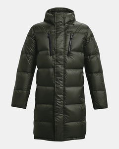 Women's Long <b>Quilted</b> Winter Jacket Hooded Full Sleeve Zipper Closure Solid Color Polyester Shell Thick Warm Coat - Product Image 1