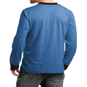T-shirt personnalisé à manches longues pour homme, coupe classique, style rétro, en tissu épais, pour le sport et les loisirs - Product Image 6