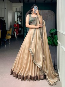 Precioso vestido de novia pakistaní bordado a mano, Lehenga Choli, vestido formal suave para boda, para mujer. - Product Image 1