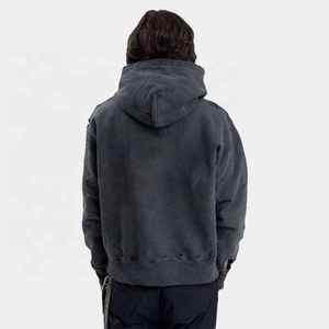 Sweat-shirts à capuche délavés à l'acide, 100 % coton, pour hommes, grandes tailles, épaules tombantes, faible MOQ - Product Image 3