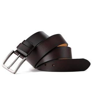 Cinturones de Cuero Vacuno Casuales Personalizados de Alta Calidad con Hebilla Cuadrada, Diseño Sólido, Ajustables para Hombre - Venta al Por Mayor, MOQ Bajo - Product Image 2