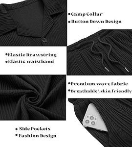 Men Summer <b>Knitted</b> Embroidered 100% Cotton Quick Dry Short Sleeve Custom Logo Joggers Suits <b>Set</b> Shirt and Short <b>Set</b> - Product Image 2