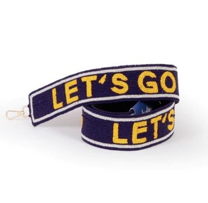 CRYSTAL CRAFT Correa de Tela con Cuentas Estilo Vintage Let's Go Purple Yellow Text, Accesorio Ajustable y Ecológico para Bolso - Product Image 6