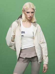 Custom ODM Men's Sporty Windbreaker <b>Jacket</b>-Zip-Up Thin Spring Nylon Varsity Style Oversized Fit Windproof & <b>Patchwork</b> Design - Product Image 3