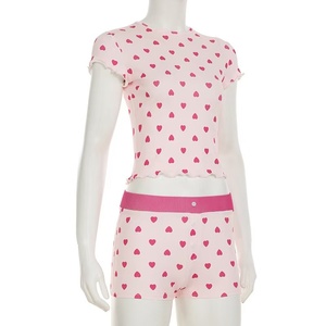 Conjunto de Ropa Casual de Verano para Mujer, Conjunto de Dos Piezas con Pantalones Cortos, Conjunto Deportivo con Mangas Cortas y Coloridas - Product Image 2