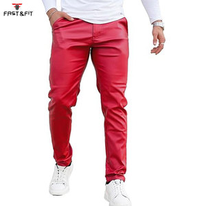 Pantalones de Cuero para Hombre, Ajustados, Casuales, de Moda, Impermeables, Elásticos, para Motocicleta, Estilo Urbano - Product Image 1