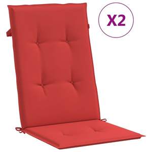 Juego de 2 Cojines Rojos para Exteriores 100% Poliéster, Cojín para Silla de Respaldo Alto - Product Image 2