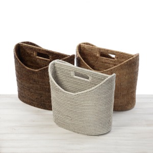 andwoven Rattan <b>Magazine</b> <b>Holder</b> Basket Handmade Storage Baskets Natural Rattan Modern Multifunction Made in Viet Nam - Product Image 1