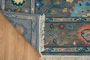 Alfombra Persa de Lana/Seda Anudada a Mano de Alta Calidad |   Alfombra Oriental Abstracta Hecha a Mano en Gris Pastel Marrón, Antideslizante y Apta para Mascotas - Product Image 4