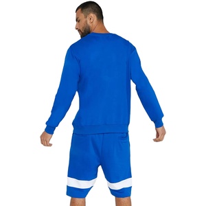 ชุดเสื้อสเวตเชิ้ตคอกลมผ้าฟลีซสีพื้นไซส์ใหญ่สำหรับผู้ชายปี 2026 และกางเกงขาสั้นระบายอากาศ ชุดลำลอง - Product Image 4