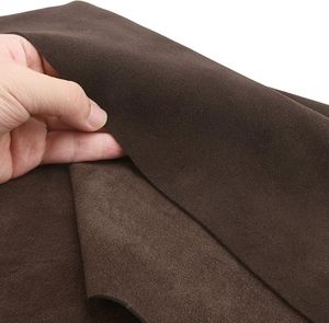 coffee brown Suede <b>Leather</b> Sheet Soft Split Cow Hide for Bags Pouches Gloves Furniture Car Seats - Product Image 4