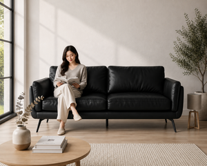Sofá de Cuero Genuino de Primera Calidad, Sofá Moderno de 2 Plazas para Apartamento, Sala de Estar, Hotel, Oficina, Muebles de Sala de Estar, Sofá de Cuero - Product Image 5