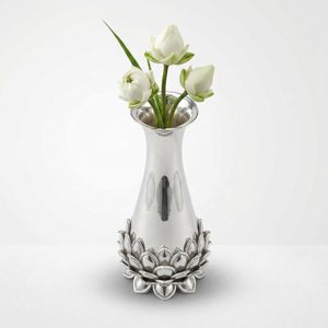 Vase en laiton fait main en forme de pétale de lotus, 22 cm, poli miroir, centre de table pour la maison/l'hôtel/mariage - Product Image 4