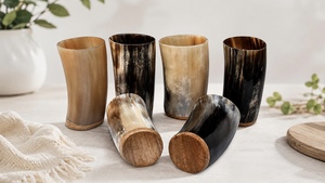 Tazas para Beber de Cuerno de Búfalo, Forma Natural, Pulimentadas, Modernas, Ecológicas, Duraderas, Hechas a Mano, Decoración para el Hogar - Product Image 1