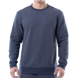 เสื้อสเวตเชิ้ตแขนยาวคอกลมสีกรมท่าสำหรับผู้ชาย ผ้าฟลีซ  รับทำโลโก้ตามสั่ง  OEM ODM ขายส่งเสื้อผ้า - Product Image 3
