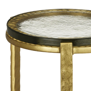 Aluminum Casted Drink <b>Table</b> With Casted Glass Top 23 Inch Height - Product Image 4