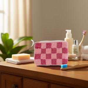 Handcrafted Indian Luxury Casual Daily <b>Toiletry</b> Bag Colorful Glass Beaded Baguette Handle Durable Traditional Art Fashion - Product Image 3