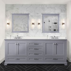 Grigio scuro 80 pollici. L X 22 Pollici Mobile Bagno Doppio con Top in Quarzo Bianco e Set Rubinetto - Product Image 2