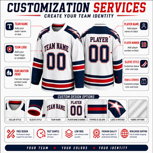 Custom Youth Ice Hockey Jersey Kids Club Team Uniform Personalized Name Number Sublimated Junior Hockey Teamwear OEM Wholesale - Product Image 3