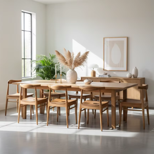 Silla de comedor para exteriores Phia Premium, hecha de madera de teca maciza, muebles elegantes para patio, estilo moderno minimalista. - Product Image 2