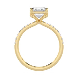 Anillo de Compromiso Opulento de Oro Rosa de 10K con Diamante Cultivado en Laboratorio, Corte Esmeralda y Redondo, 3.22 CTW, Joyería Nupcial - Product Image 6