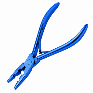 MANAN INSTRUMENTS Pinces à extensions de cheveux en acier inoxydable bleues pour l'installation et le retrait - Product Image 3