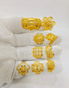 Elegant Classic Turkish Design 22 K Solid Gold <b>Rings</b> for Women Intricate Filigree Mesh Pattern Middle Eastern Large <b>Statement</b> - Product Image 2