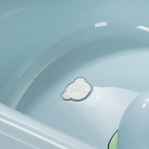 Bañera Rectangular Portátil Moderna para Bebés, Segura y Ecológica, de PP, con Reposacabezas de Dibujos Animados en Rosa, Azul y Gris - Product Image 4