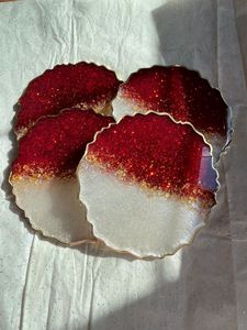 Custom Flower Shaped Resin <b>Coaster</b> Set Bulk Supplier Pink Teal Floral <b>Agate</b> Geode <b>Coasters</b> Tableware Placemat Coffee Cup Mat - Product Image 6