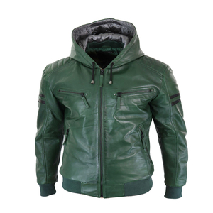 <b>Men's</b> Autumn Plus Size Customized Eco-Friendly Woven Leather <b>Jacket</b> Stand Front Zipper Closure High Quality Quick Dry Breathable - Product Image 3