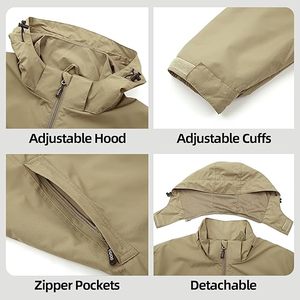 บริการขายส่งแบบ OEM รับผลิตเสื้อแจ็คเก็ตผ้าแคนวาสแบบมีฮู้ดบุผ้านวมกันน้ำกันลมสำหรับฤดูหนาว สวมใส่ได้ทั้งชายและหญิง พร้อมบริการสกรีนโลโก้ตามแบบ คุณภาพสูง - Product Image 5