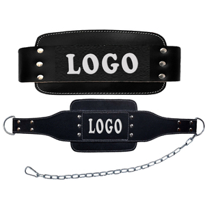 Custom Logo Soft Breathable Adjustable Heavy-Duty Leather Dip <b>Belt</b> for Gym Training Fitness Weightlifting Waist Trimmer - Product Image 4