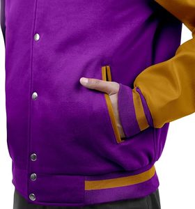 Mens Custom Football Varsity Letterman <b>Jacket</b> Stand Collar Front Logo Embroidered Team Branding Player Names Numbers <b>Patches</b> - Product Image 2