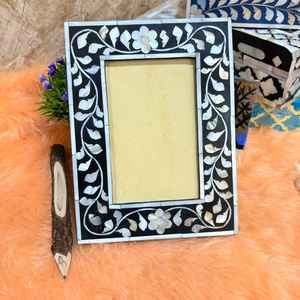 Modern Floral Design Bone Inlay Art Model Custom Size Resin Inlaid Rectangle European Style Picture <b>Frame</b> <b>Gift</b> - Product Image 2
