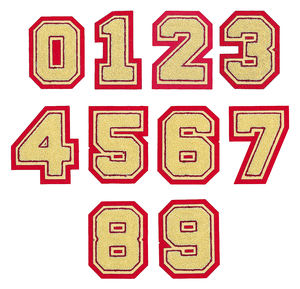 Индивидуальные мягкие нашивки из синели, различные цифры и буквы, вышивка, нашивка с железом на подложке - Product Image 2